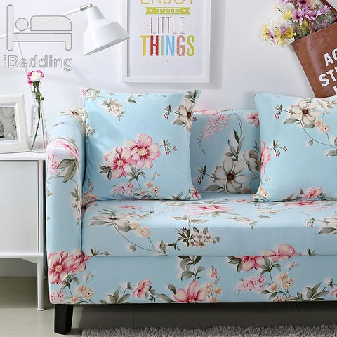 Lush Flowers Elastic Sofa Protector Cover for Living Room Sofa Slipcovers Sectional L Shape Sofacover 1/2/3/4 Seater