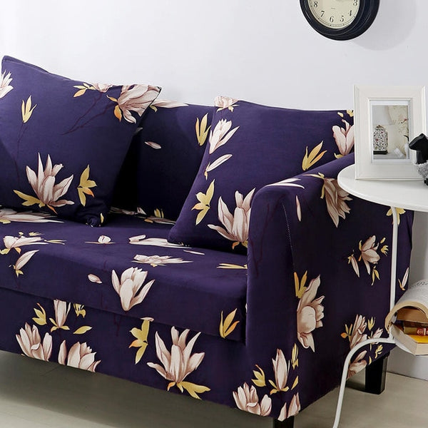 Lush Flowers Elastic Sofa Protector Cover for Living Room Sofa Slipcovers Sectional L Shape Sofacover 1/2/3/4 Seater