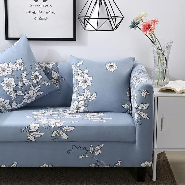 Lush Flowers Elastic Sofa Protector Cover for Living Room Sofa Slipcovers Sectional L Shape Sofacover 1/2/3/4 Seater