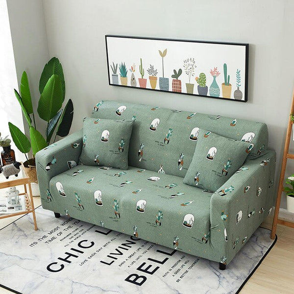 Lush Flowers Elastic Sofa Protector Cover for Living Room Sofa Slipcovers Sectional L Shape Sofacover 1/2/3/4 Seater