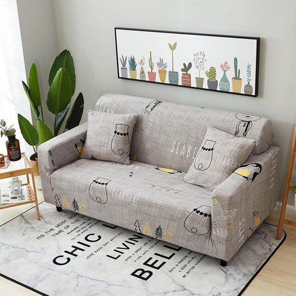 Lush Flowers Elastic Sofa Protector Cover for Living Room Sofa Slipcovers Sectional L Shape Sofacover 1/2/3/4 Seater