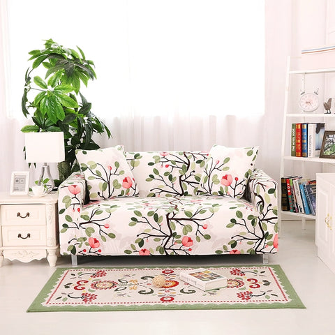 Lush Flowers Elastic Sofa Protector Cover for Living Room Sofa Slipcovers Sectional Universally Shape Sofacover for Living Room